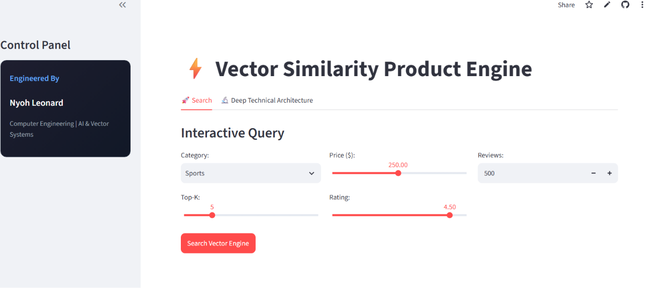 FAISS Vector Engine — Vector Similarity Product Engine interface