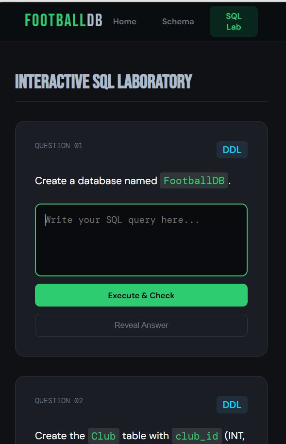 Football DB Academy — Interactive SQL Laboratory
