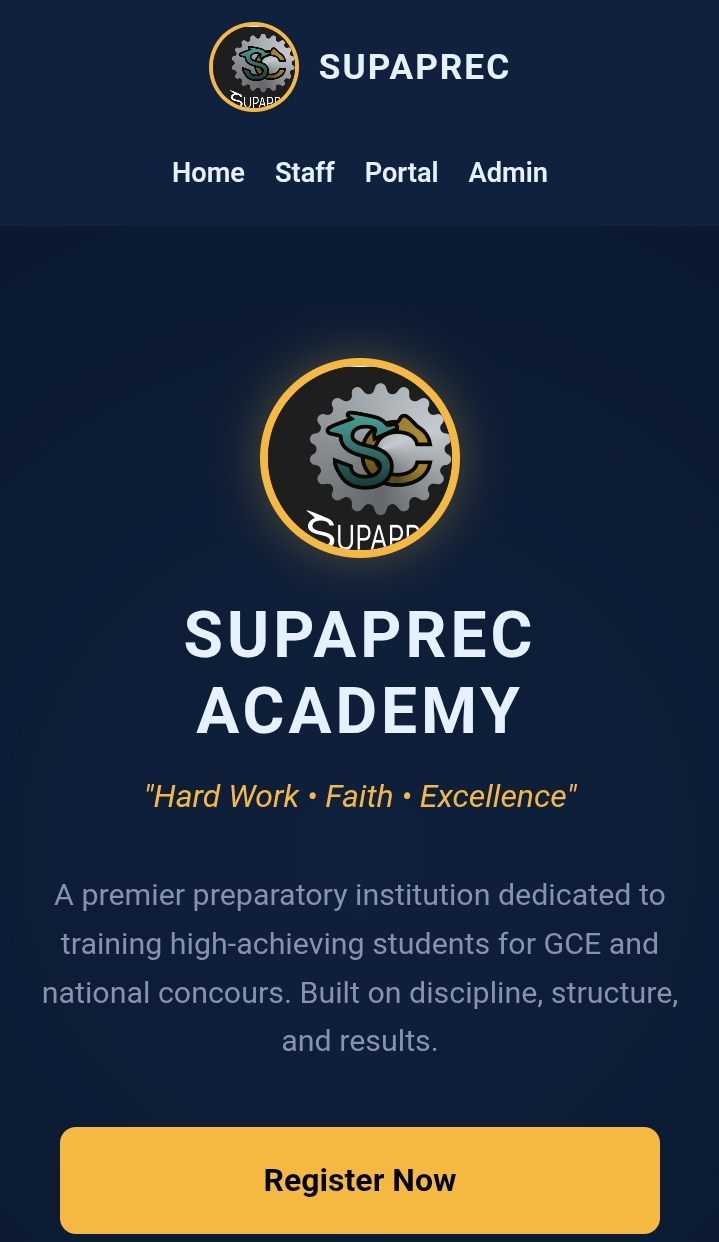 SUPAPREC Academy Website